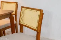 Mesa de Jantar Alegra Tampo Cinamomo 120×80 4 Cadeiras Jade Linho Bege 29011 JCM Madeira Maciça - Foto 4