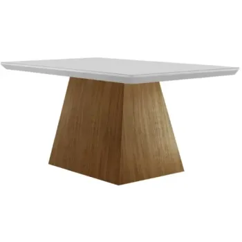 Mesa Luna 180 Canto Copo Imbuia/Ripado/Off White – RUFATO - Foto 2