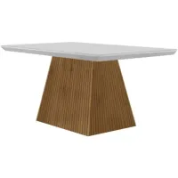 Mesa Luna 180 Canto Copo Imbuia/Ripado/Off White – RUFATO - Foto 3