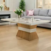 Mesa Ágata Canto Reto 180 Imbuia/Off White – RUFATO