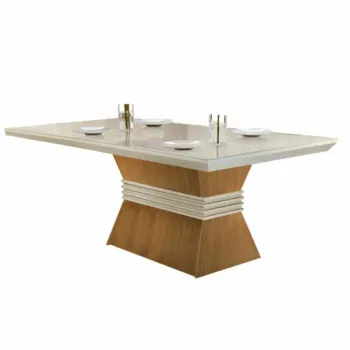 Mesa Ágata Canto Reto 180 Imbuia/Off White – RUFATO - Foto 2