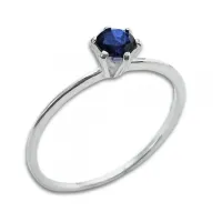 Anel de Prata Feminino com Pedra Azul - AN3939