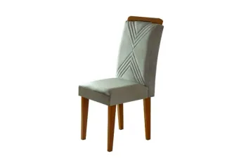 Kit com 2 Cadeiras Amsterda Imbuia.Veludo Grafite Rufato