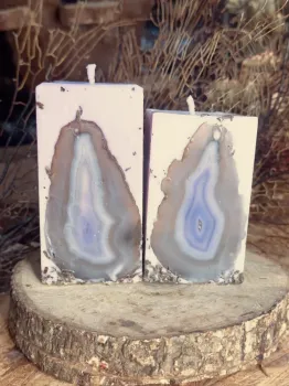  Velas Dupla de ágatas com lavanda naturais