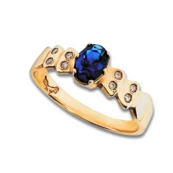 Anel de formatura de prata com banho de ouro 18k   - AN315