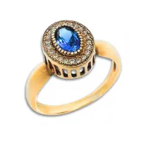 Anel de formatura de prata com banho de ouro 18k - AN350