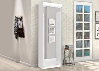 Roupeiro Sapateira Thor 1P com Espelho Branco J A Mov