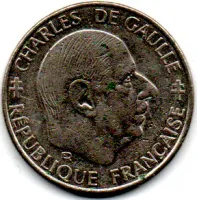 França - 1988 - 1 Franc - Comemorativa - Charles de Gaulle - Foto 2