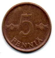 Finlândia - 1963 - 5 Pennia - Foto 2