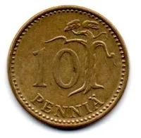 Finlândia - 1974 - 10 Pennia - Foto 2