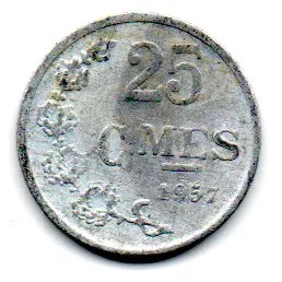 Luxemburgo - 1957 - 25 Centimes