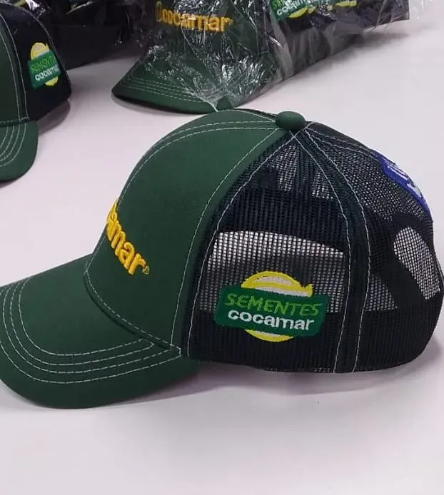 Bonés 6 gomos personalizados - Brim pesado - Com entretela de memória - Telado