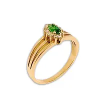 Anel de formatura prata com banho de ouro 18k - AN410