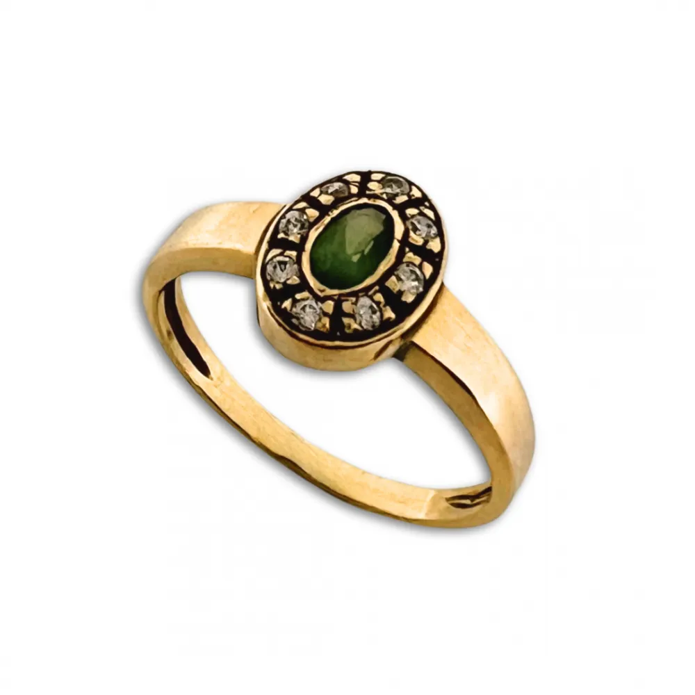 Anel de formatura de prata com banho de ouro 18k - AN352