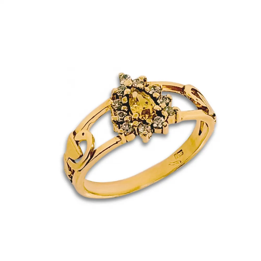 Anel de formatura de prata com banho de ouro 18k - AN377 Imagem