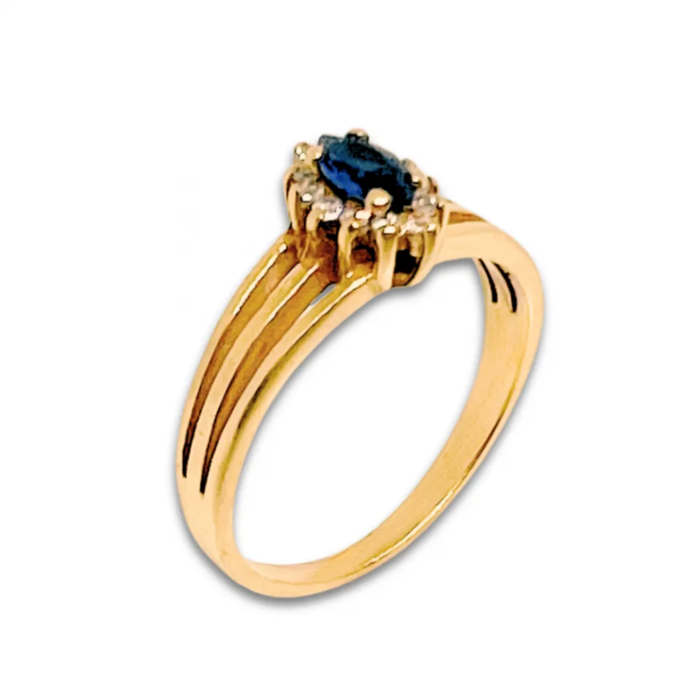 Anel de formatura prata com banho de ouro 18k - AN410 Imagem