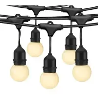 Festao com emenda 5 Metros com 10 Lampadas Led blindado aprova  dagua ( Varal De Luzes ) ( JOGO DE 10 LAMPADA ) ( KIT 10 LAMPADAS ) - Foto 5