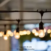 Festao com emenda 5 Metros com 10 Lampadas Led blindado aprova  dagua ( Varal De Luzes ) ( JOGO DE 10 LAMPADA ) ( KIT 10 LAMPADAS ) - Foto 12