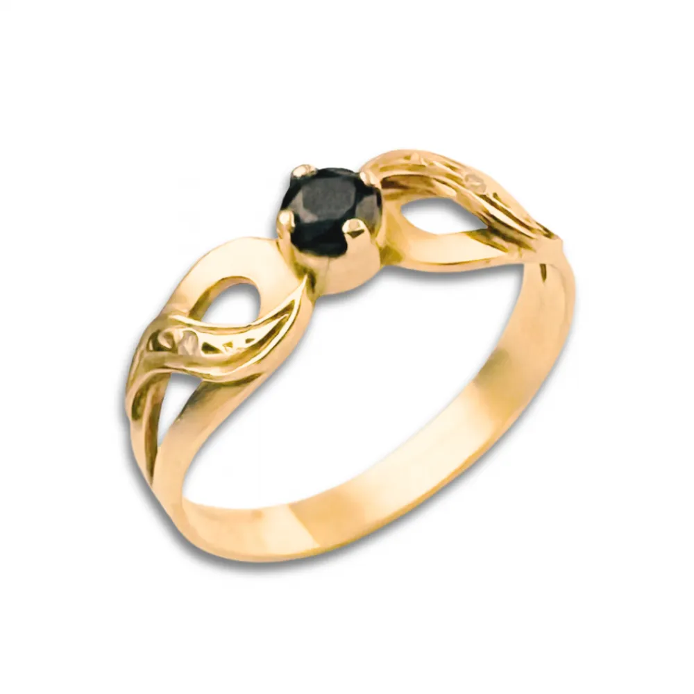 Anel de formatura prata com banho de ouro 18k - AN375 Imagem