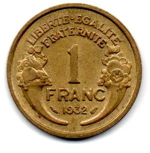 França - 1932 - 1 Franc Imagem