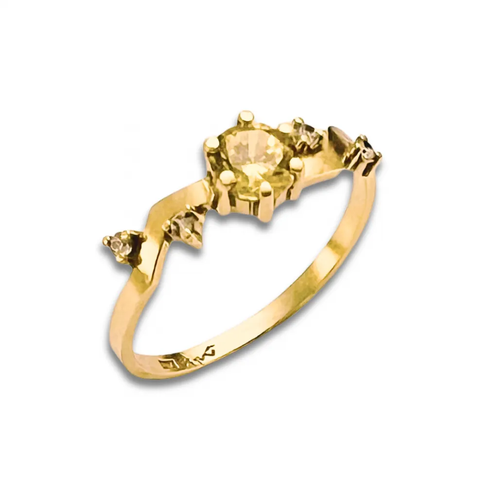 Anel de formatura prata 950 com banho de ouro  -  amarelo - AN761 Imagem