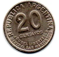 Argentina - 1950 - 20 Centavos - Comemorativa General San Martin
