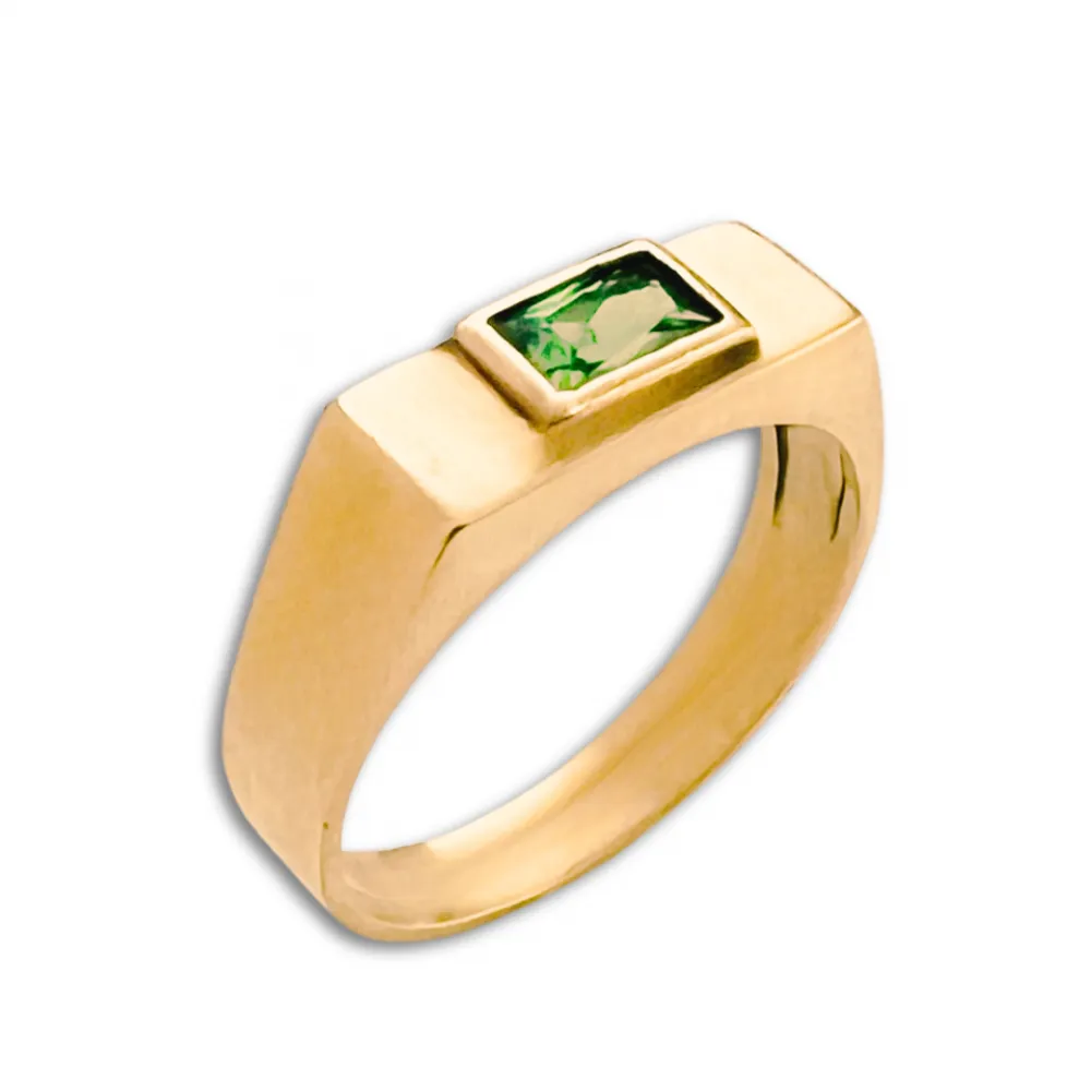 Anel de formatura prata 950 com banho de ouro  - AN464 Imagem