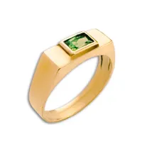 Anel de formatura prata 950 com banho de ouro  - AN464