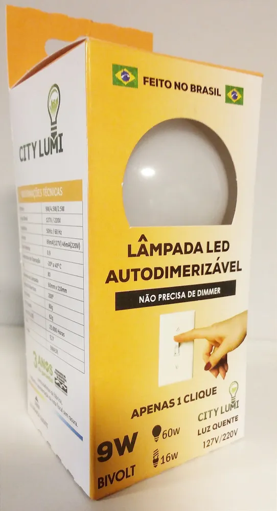 Lâmpada BULBO LED 9w - 3 Potencias Autodimerizavel Imagem