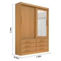 Roupeiro 2 portas Merídian Cinamomo Larg. 1.35m - Foto 2