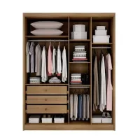 Roupeiro Moderni Plus 100% MDF 4 Portas 3 Gavetas 1.645m  - Foto 3