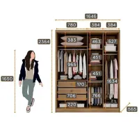 Roupeiro Moderni Plus 100% MDF 4 Portas 3 Gavetas 1.645m  - Foto 4
