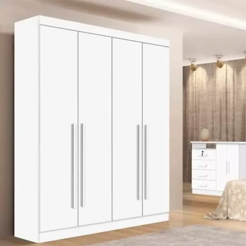 Roupeiro Da Vinci Plus 4 Portas 3 Gavetas Branco MDF Larg. 1.85m D Doro Imagem