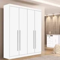 Roupeiro Da Vinci Plus 4 Portas 3 Gavetas Branco MDF Larg. 1.85m D Doro