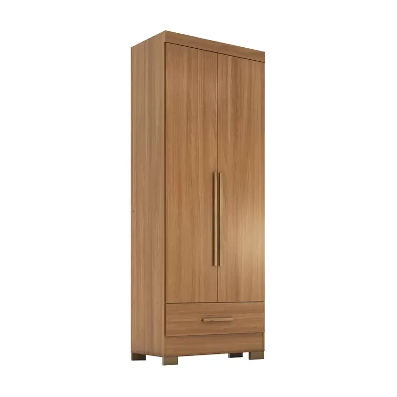 Roupeiro Solteiro Smart Plus 2 Portas 1 Gaveta Larg. 0.85m (GR2123) Cinamomo Com Pés Rodial Móveis Imagem