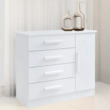Cômoda 4 Gavetas e Sapateira Firenze Branca D Doro
