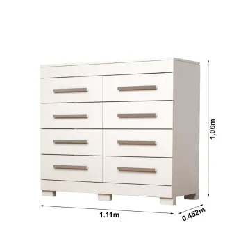 Cômoda Nalu 100% MDF com 8 Gavetas Larg. 1.11m Branco - Foto 2
