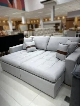  Sofá Cama Zeus retrátil e reclinável Linho - Gelo ou Marfim 2,40 - Foto 2