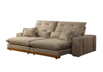 Sofá Retrátil e Reclinável Arthur/Toronto 2,50 m Avelã 4052 – D’VITRINE ESTOFADOS - Foto 2