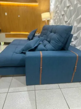 Sofá Retrátil e Reclinável Arthur/Toronto 2,50 m Linho Azul – D’VITRINE ESTOFADOS - Foto 2