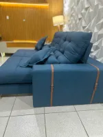 Sofá Retrátil e Reclinável Arthur/Toronto 2,50 m Linho Azul – D’VITRINE ESTOFADOS - Foto 2