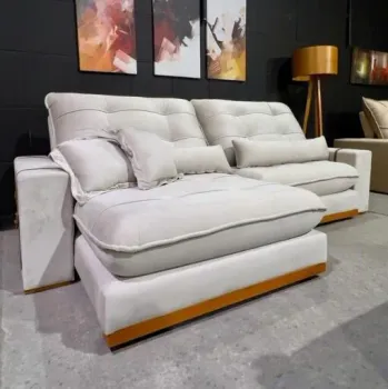  Sofá Retrátil e Reclinável Arthur/Toronto 2,50 m Marfim – D’VITRINE ESTOFADOS