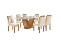 Mesa de Jantar Classic 160×080 com 6 Cadeiras Classic Cel Móveis