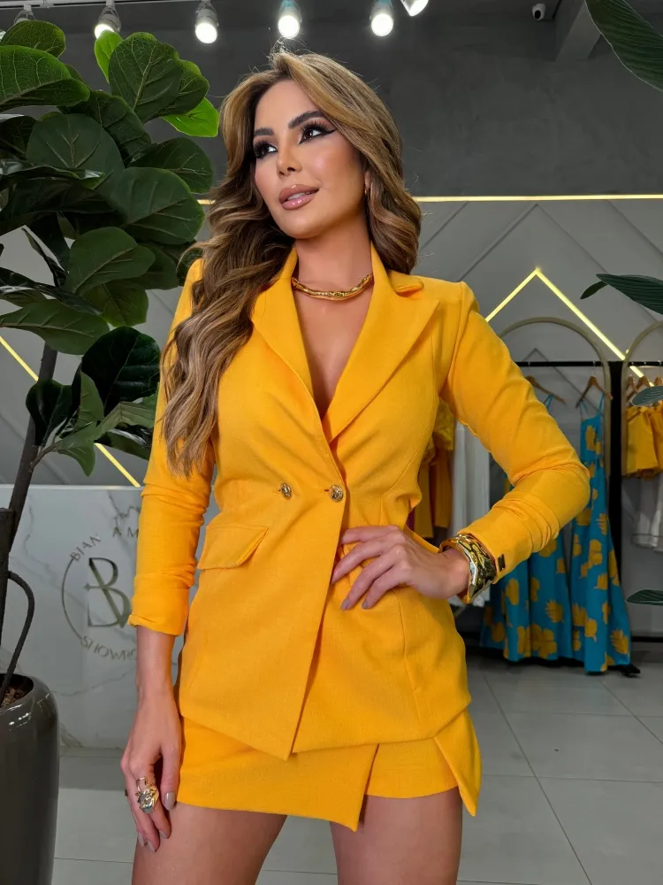 BLAZER OVERSIZED AMARELO LINHO