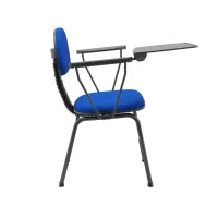 Kit com 2 unidades Cadeira de Treinamento Operativa Onda Plus Slim Secretária Fixa com Prancheta Escamoteável Anti Pânico - Foto 4