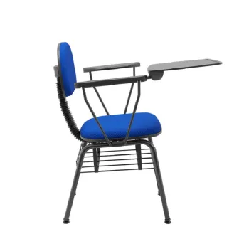  Kit com 2 unidades Cadeira de Treinamento Operativa Onda Plus Slim Secretária Fixa com Prancheta Escamoteável Anti Pânico e Porta Livros - Foto 2