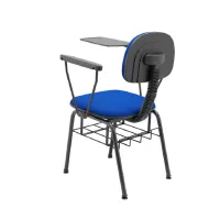  Kit com 2 unidades Cadeira de Treinamento Secretária Plus Slim com Prancheta Escamoteável Anti Pânico e Porta Livros - Foto 3