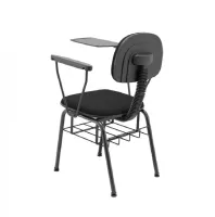  Kit com 2 unidades Cadeira de Treinamento Operativa Onda Plus Slim Secretária Fixa com Prancheta Escamoteável Anti Pânico e Porta Livros - Foto 5