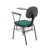  Kit com 2 unidades Cadeira de Treinamento Operativa Onda Plus Slim Secretária Fixa com Prancheta Escamoteável Anti Pânico e Porta Livros - Foto 9