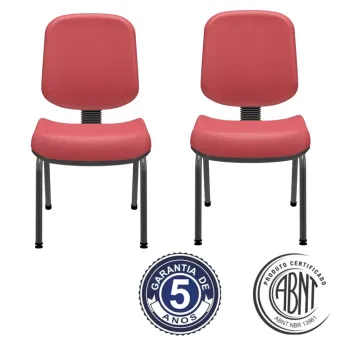 Cadeira Aproximação Operativa Plus Diretor Base 4 Pés Preta Kit com 2 unidades